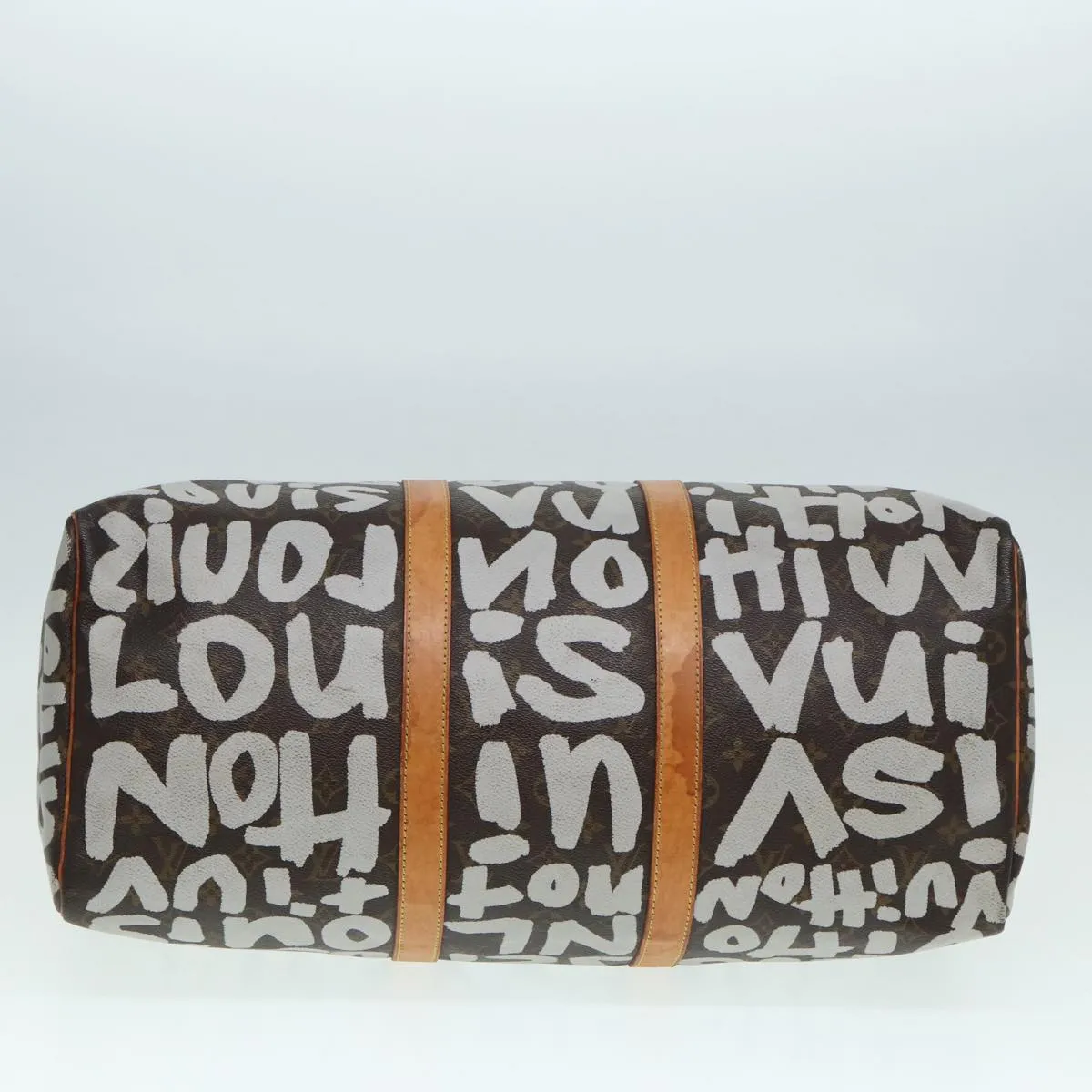Trendy Inspired Louis Vuitton Monogram Graffiti Keepall 50 Boston Bag White M92197 Lv Auth 83988