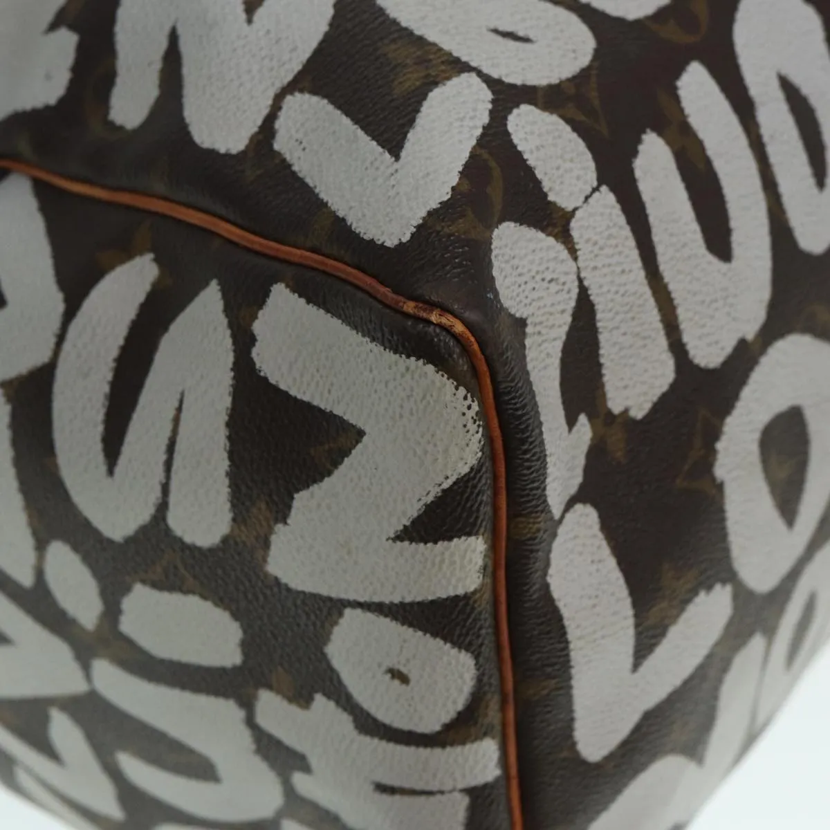 Trendy Inspired Louis Vuitton Monogram Graffiti Keepall 50 Boston Bag White M92197 Lv Auth 83988