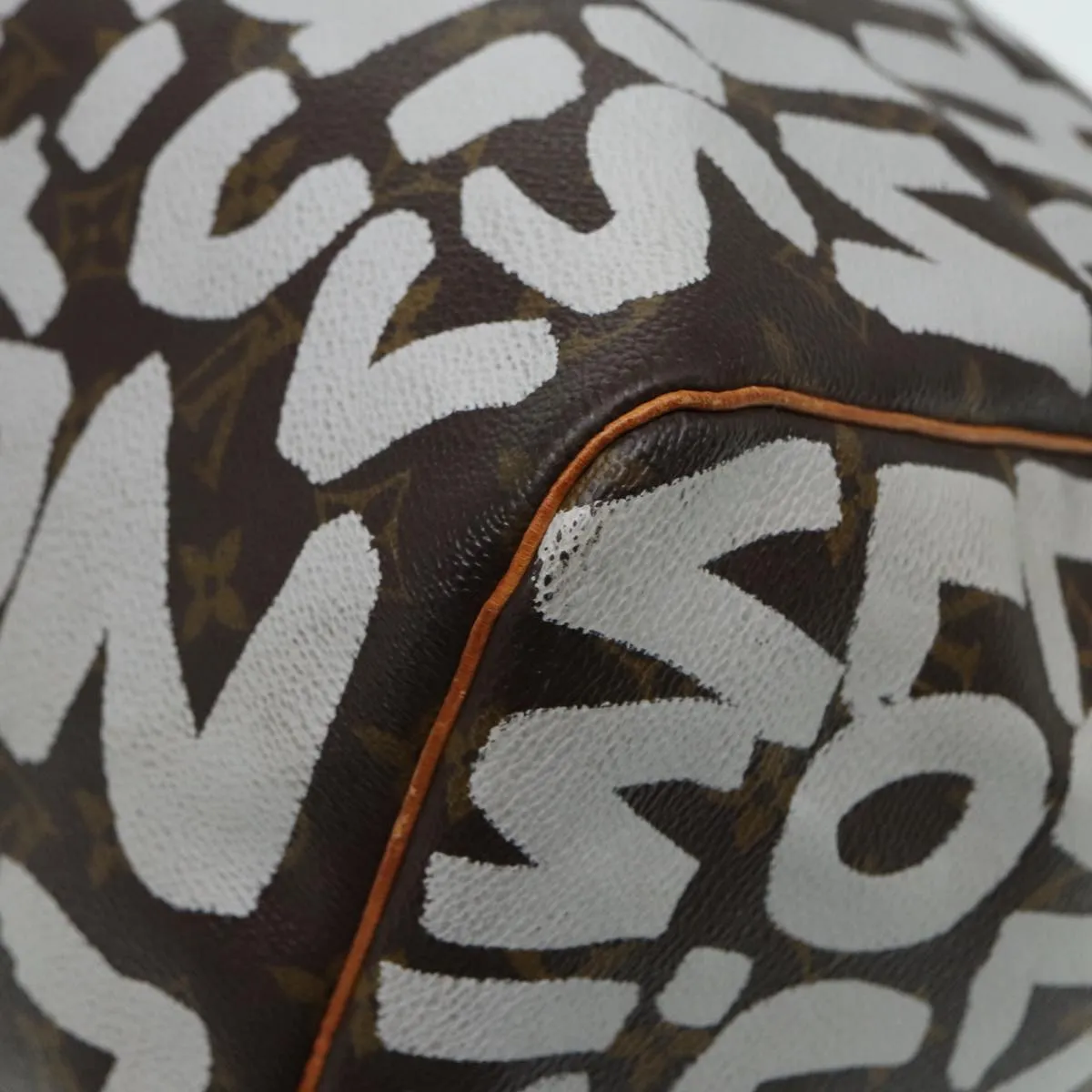 Trendy Inspired Louis Vuitton Monogram Graffiti Keepall 50 Boston Bag White M92197 Lv Auth 83988