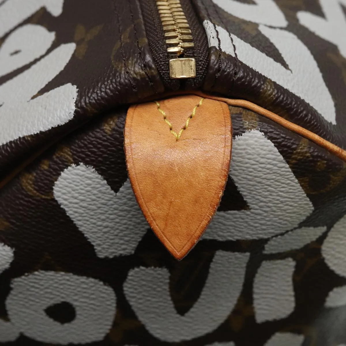 Trendy Inspired Louis Vuitton Monogram Graffiti Keepall 50 Boston Bag White M92197 Lv Auth 83988