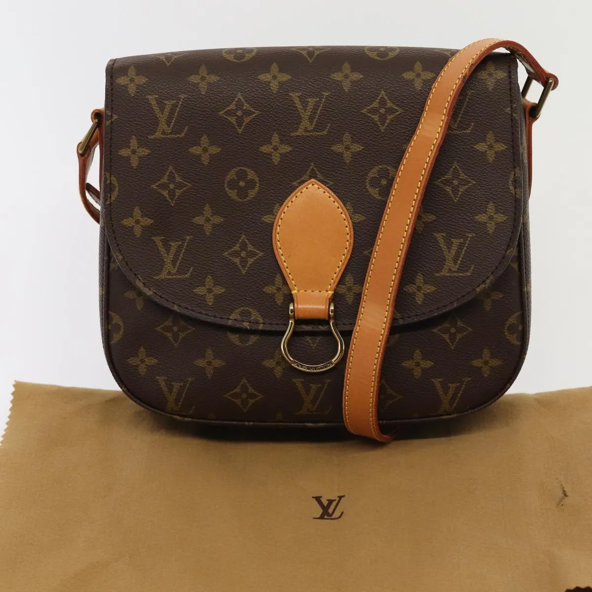 Trendy Inspired Louis Vuitton Monogram Saint Cloud Gm Shoulder Bag M51242 Lv Auth Ar12479