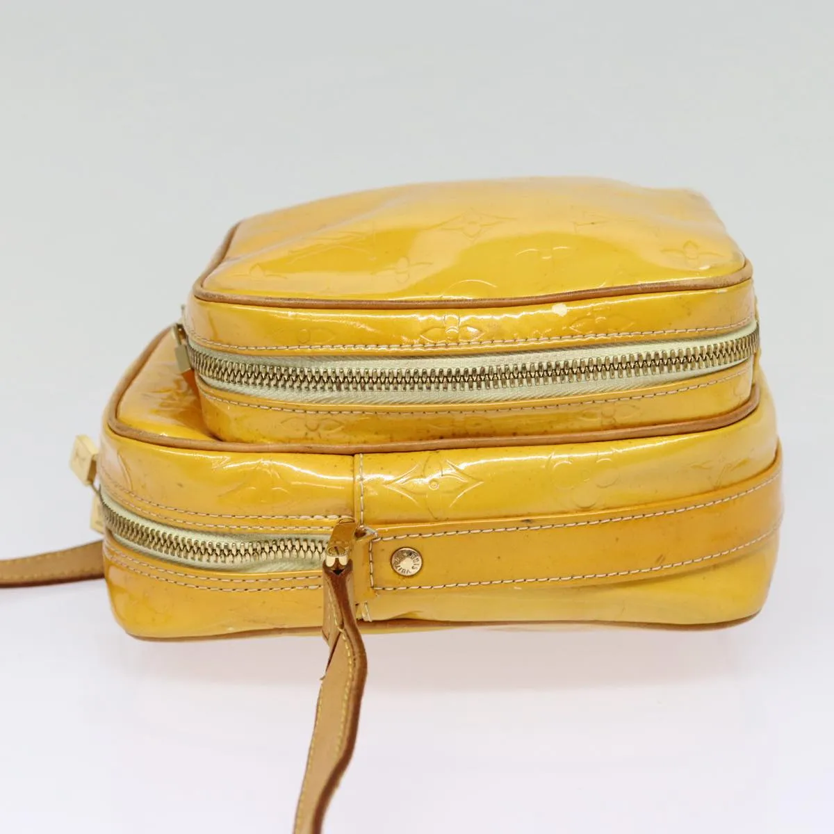 Trendy Inspired Louis Vuitton Monogram Vernis Wooster Shoulder Bag Yellow M91075 Lv Auth 85730