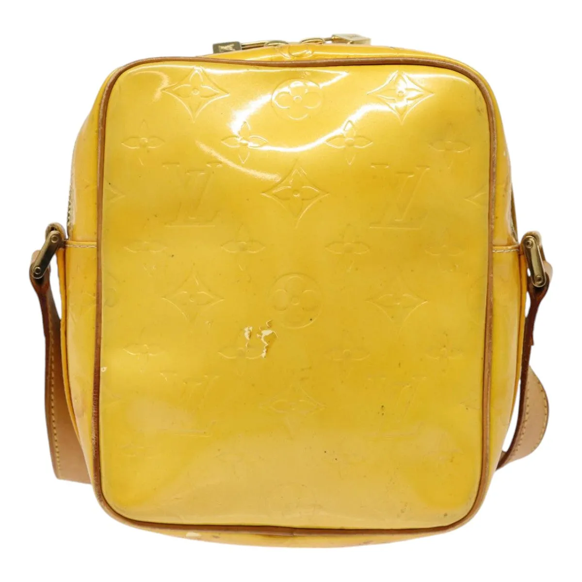 Trendy Inspired Louis Vuitton Monogram Vernis Wooster Shoulder Bag Yellow M91075 Lv Auth 85730