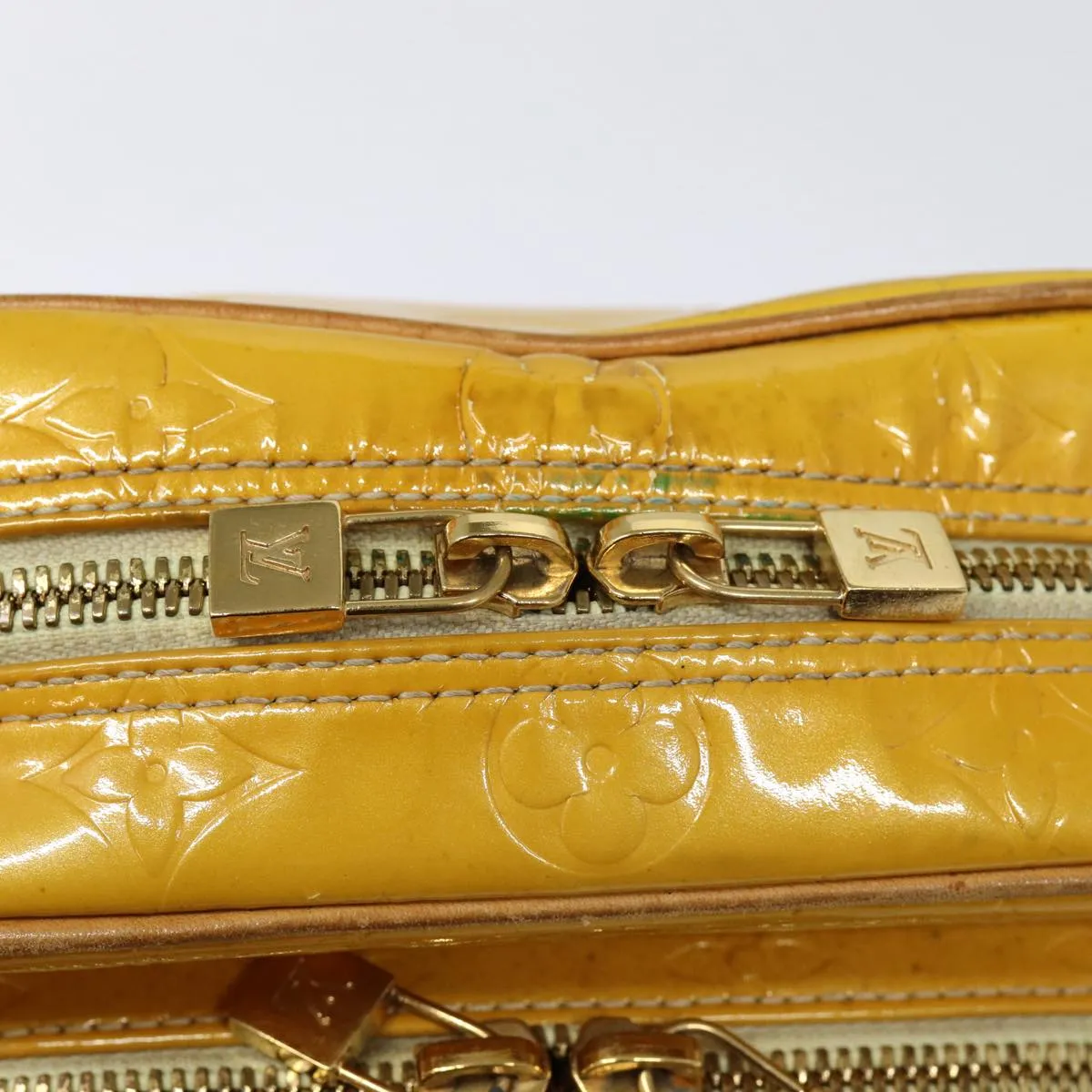 Trendy Inspired Louis Vuitton Monogram Vernis Wooster Shoulder Bag Yellow M91075 Lv Auth 85730