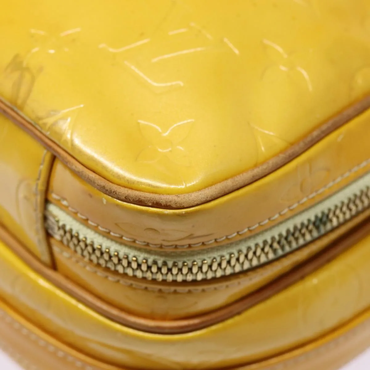 Trendy Inspired Louis Vuitton Monogram Vernis Wooster Shoulder Bag Yellow M91075 Lv Auth 85730