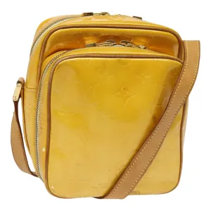 Trendy Inspired Louis Vuitton Monogram Vernis Wooster Shoulder Bag Yellow M91075 Lv Auth 85730