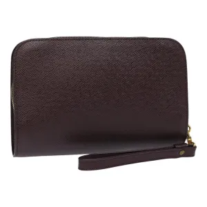 Trendy Inspired Louis Vuitton Taiga Baikal Clutch Bag Acajou M30186 Lv Auth Bs17259