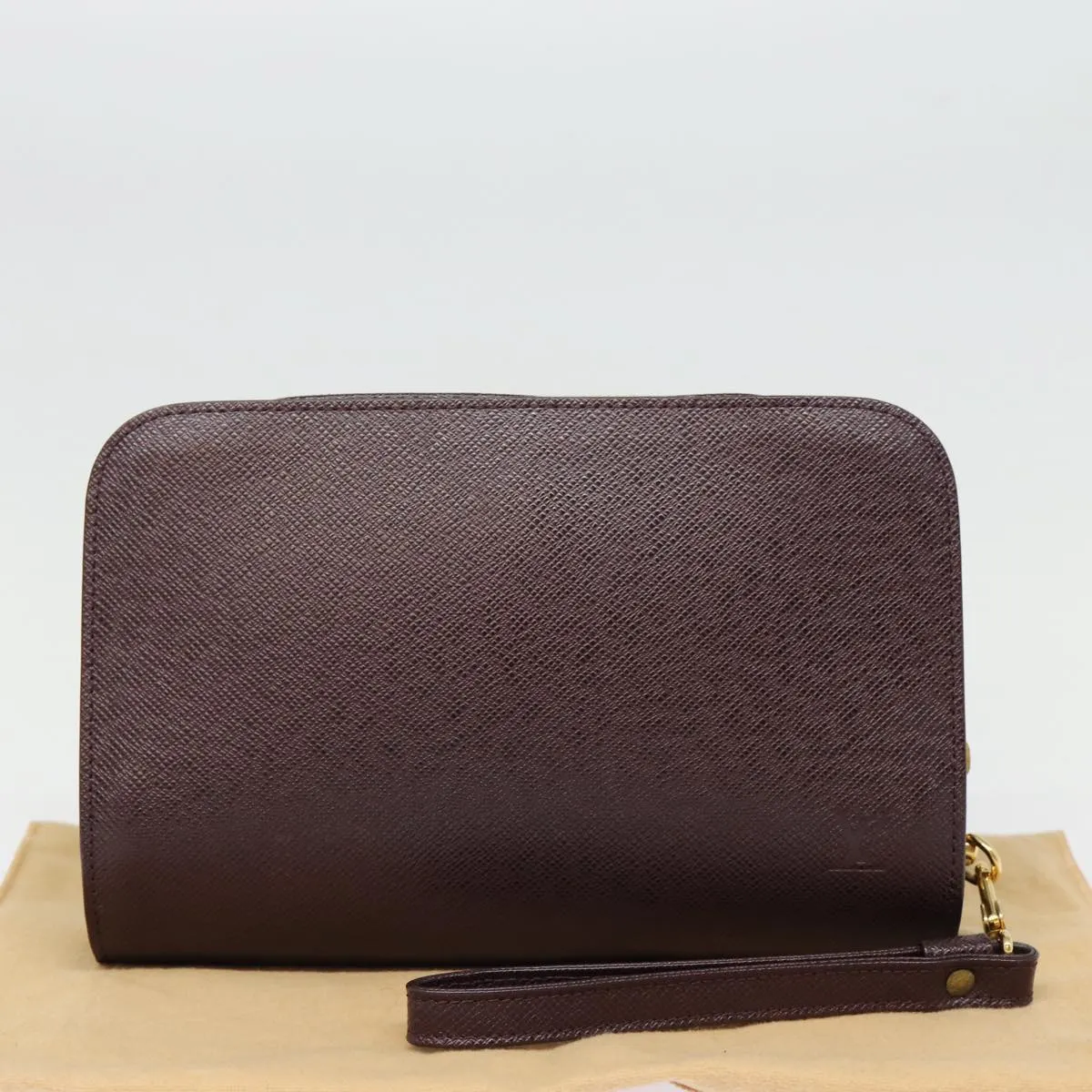 Trendy Inspired Louis Vuitton Taiga Baikal Clutch Bag Acajou M30186 Lv Auth Bs17259