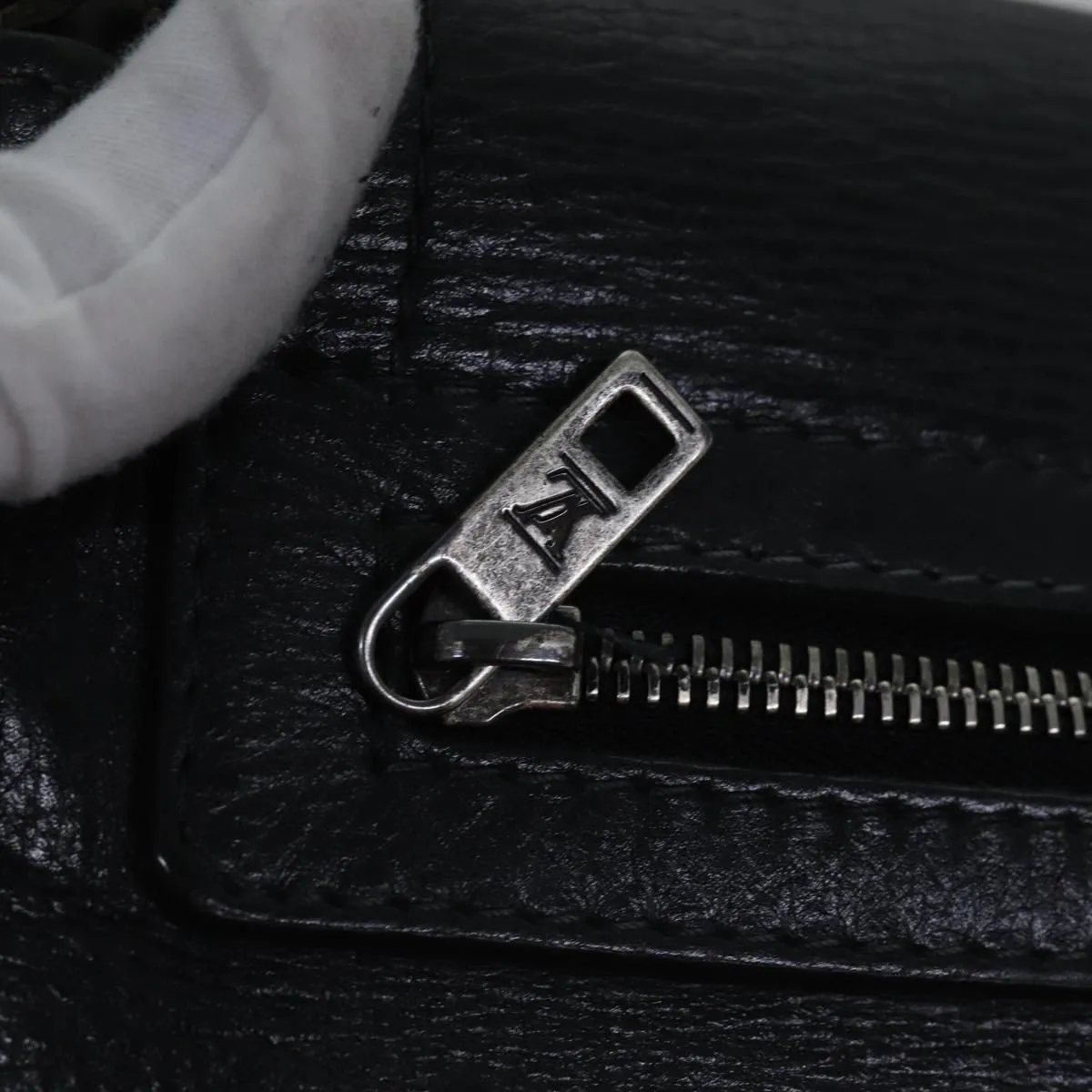 Trendy Inspired Louis Vuitton Utah Ohama Shoulder Bag Leather Black Silver Lv Auth Bs17487