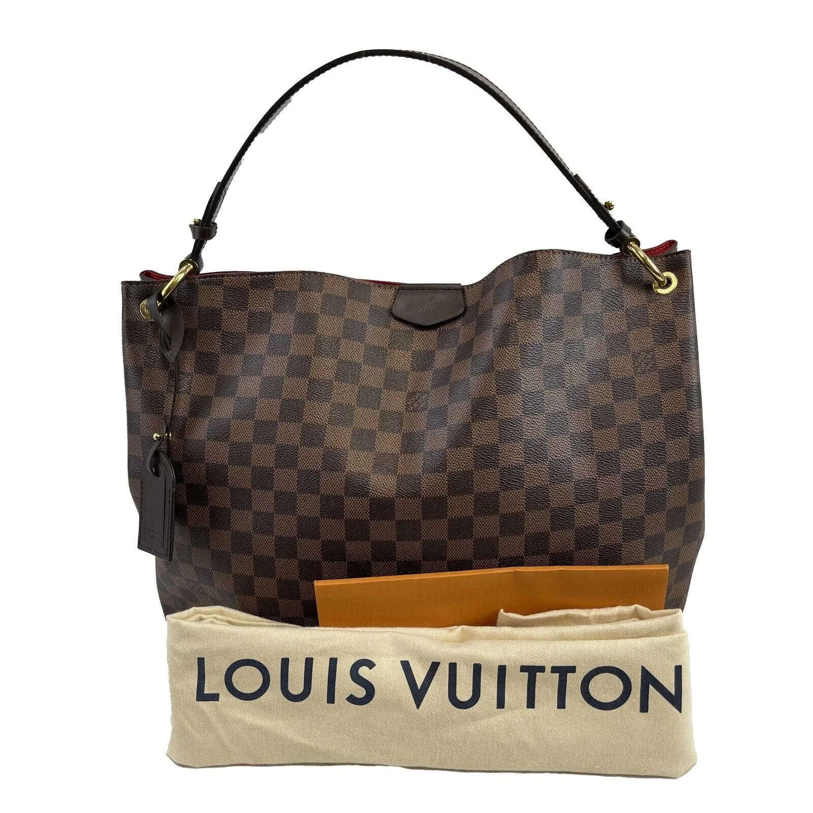 Trendy Inspired Louis Vuitton Very Good Graceful Mm Damier Ebene Brown Handbag