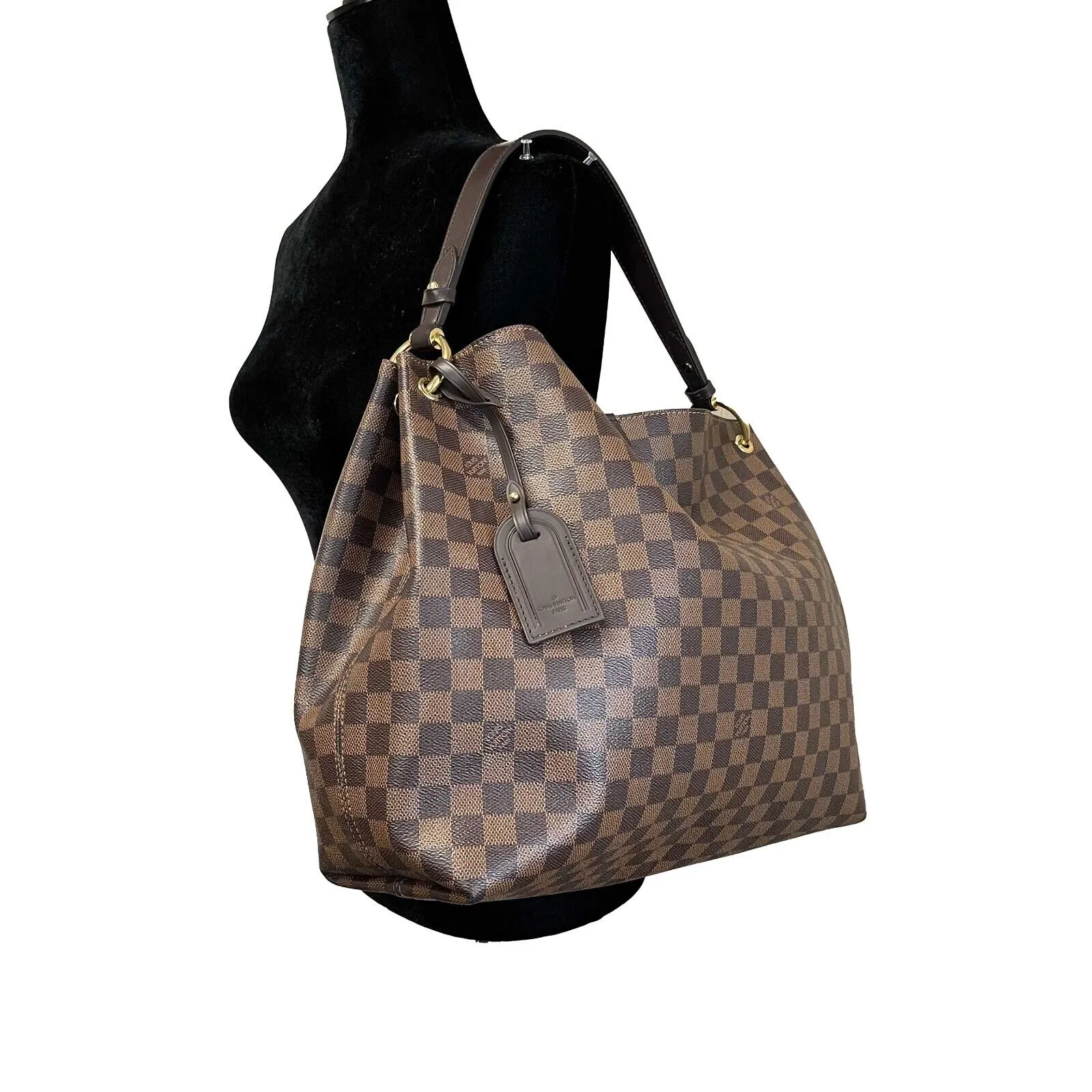 Trendy Inspired Louis Vuitton Very Good Graceful Mm Damier Ebene Brown Handbag