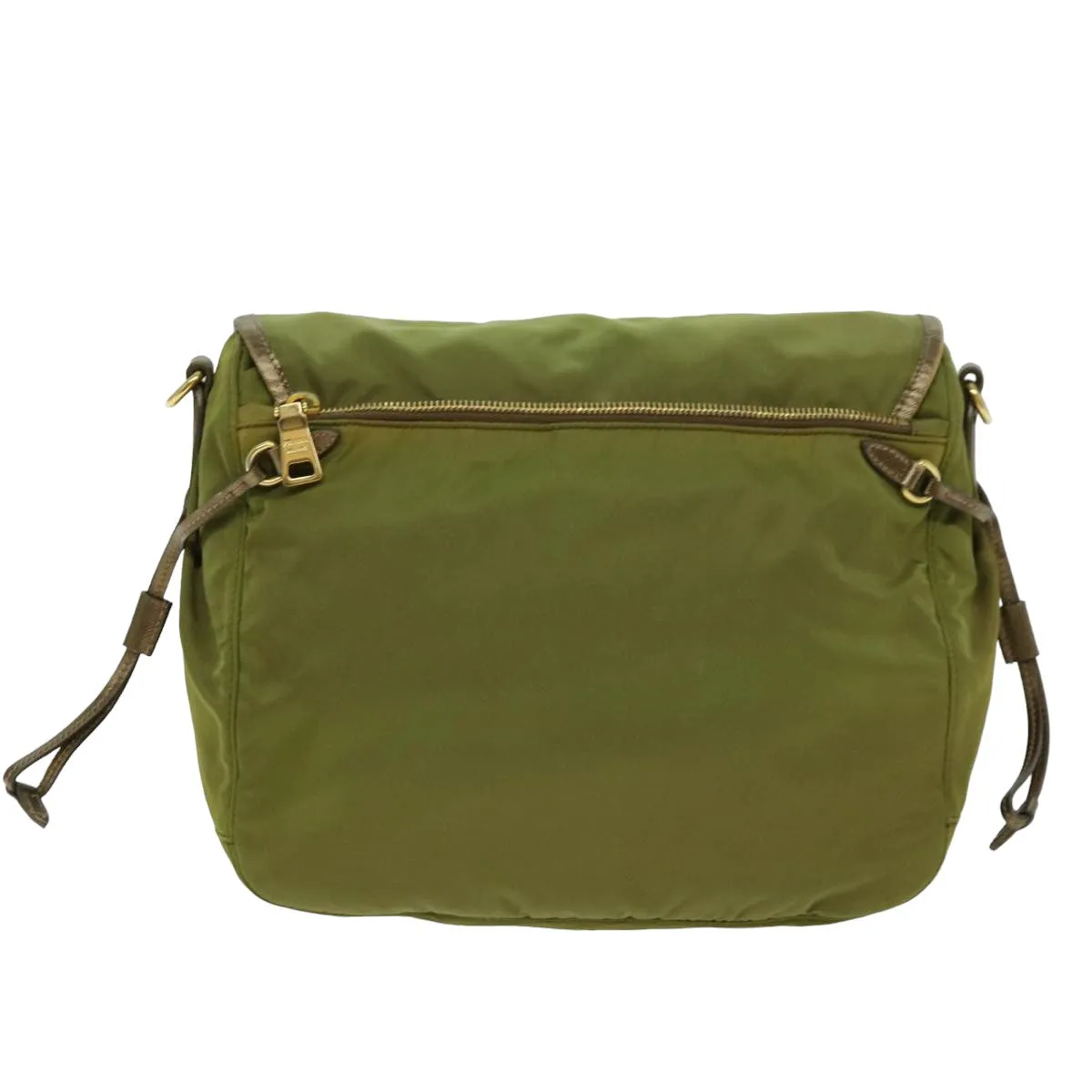 Trendy Inspired Prada Shoulder Bag Nylon Khaki Auth 77834
