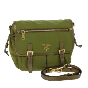 Trendy Inspired Prada Shoulder Bag Nylon Khaki Auth 77834