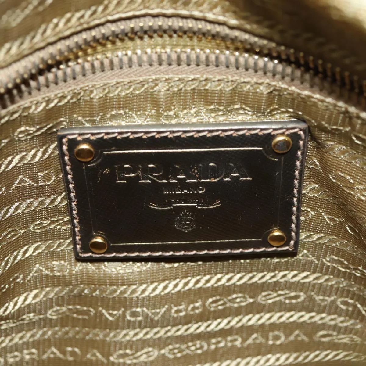 Trendy Inspired Prada Shoulder Bag Nylon Khaki Auth 77834
