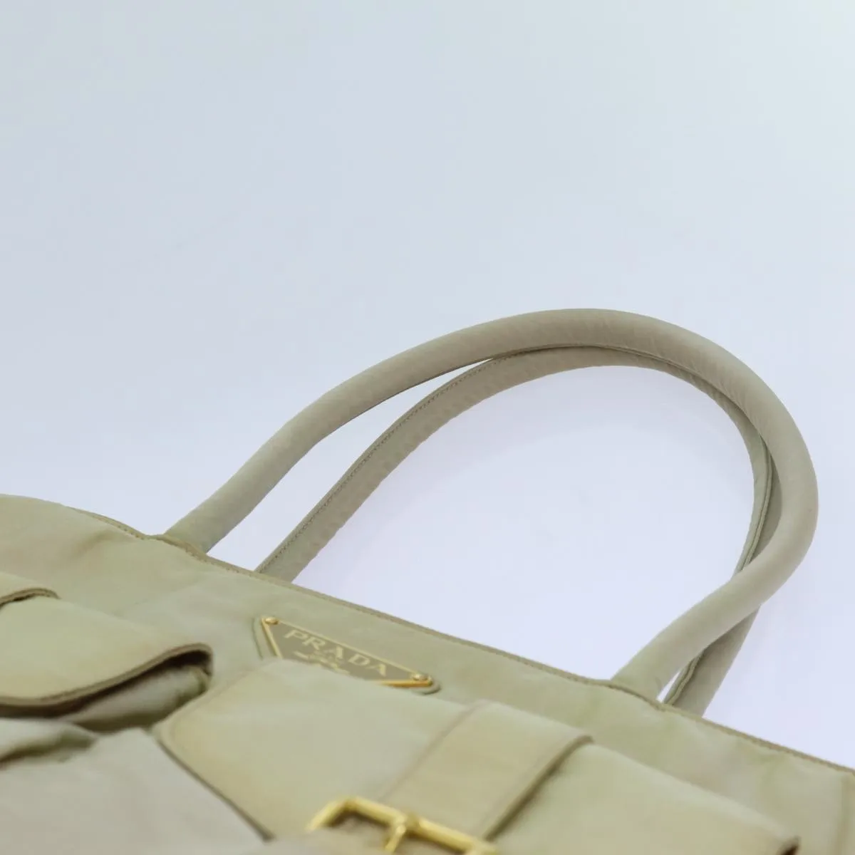 Trendy Inspired Prada Tote Bag Nylon Beige Auth 70212