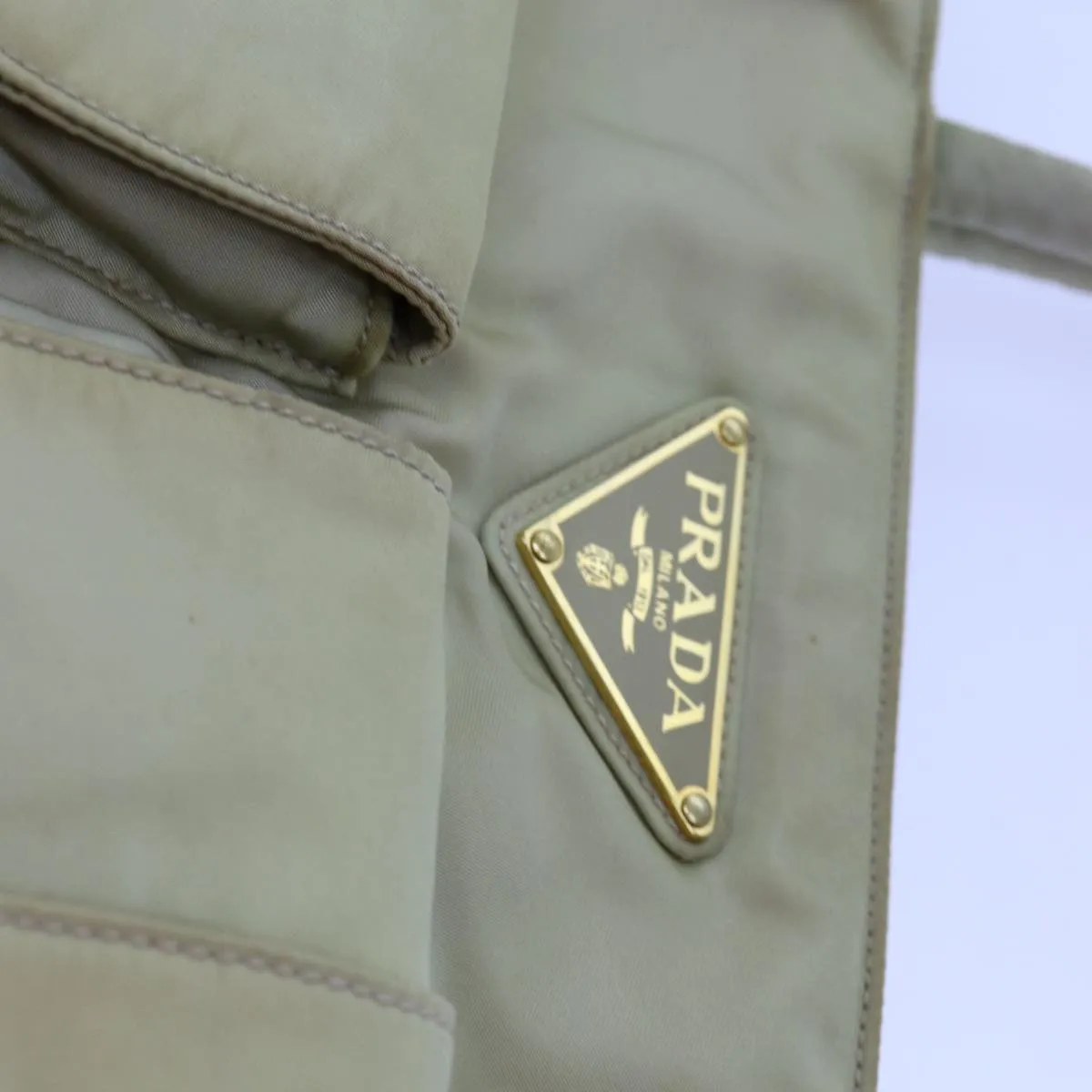 Trendy Inspired Prada Tote Bag Nylon Beige Auth 70212