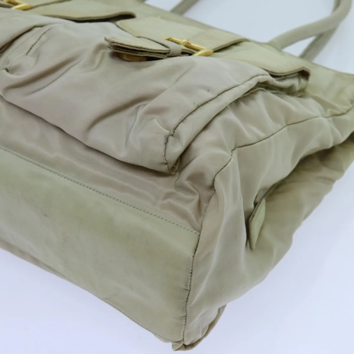 Trendy Inspired Prada Tote Bag Nylon Beige Auth 70212
