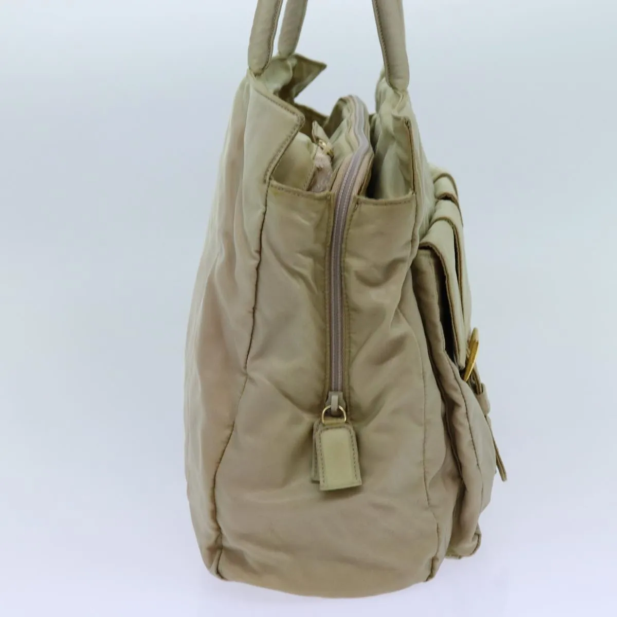Trendy Inspired Prada Tote Bag Nylon Beige Auth 70212