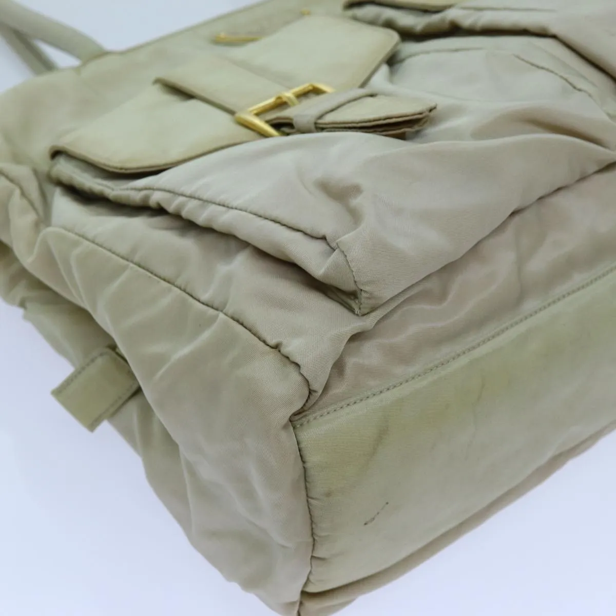 Trendy Inspired Prada Tote Bag Nylon Beige Auth 70212