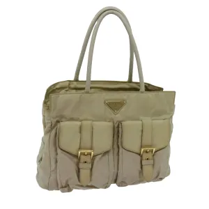 Trendy Inspired Prada Tote Bag Nylon Beige Auth 70212