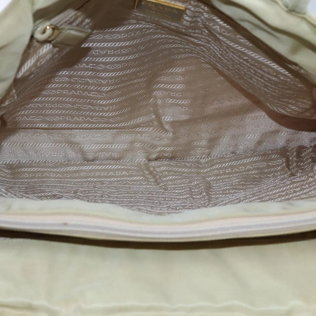 Trendy Inspired Prada Tote Bag Nylon Beige Auth 70212