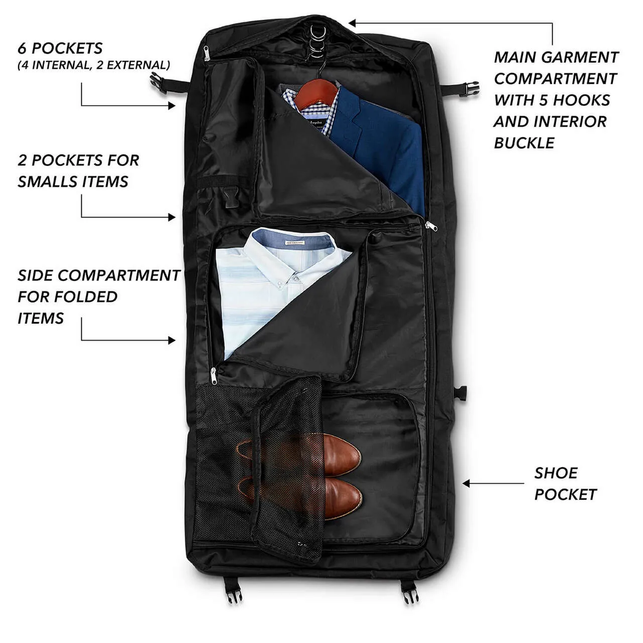 Uconn Huskies 18" Carry On Garment Bag