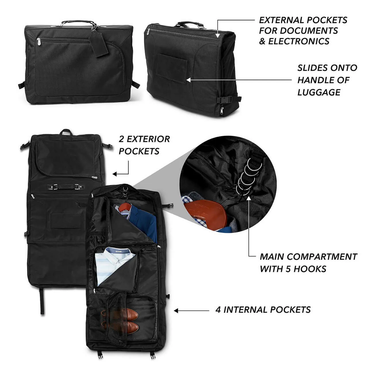 Uconn Huskies 18" Carry On Garment Bag