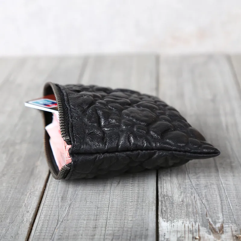 Unique Women Small Leather Wallet Black Leather Card Wallets for Women