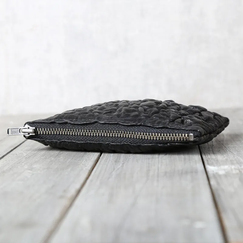 Unique Women Small Leather Wallet Black Leather Card Wallets for Women