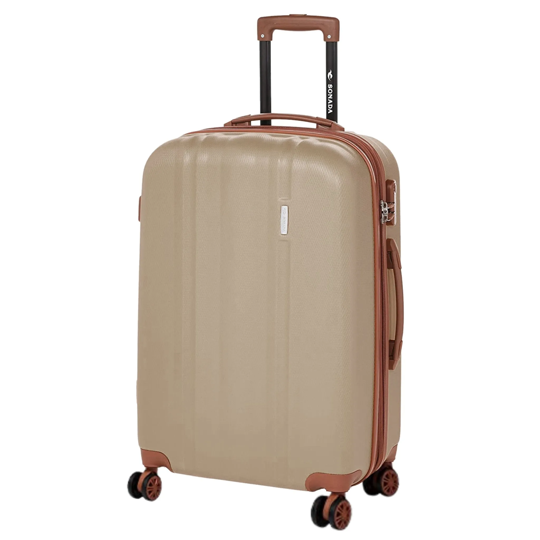 Upright Suitcases Trolley Set of 3 - Champagne