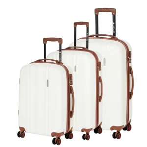 Upright Suitcases Trolley Set of 3 - White