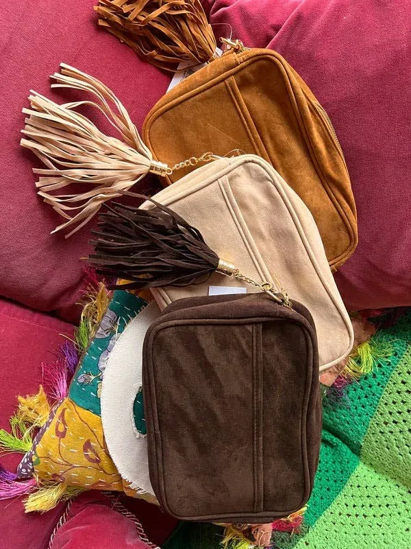 Vegan Suede Crossbody Bags