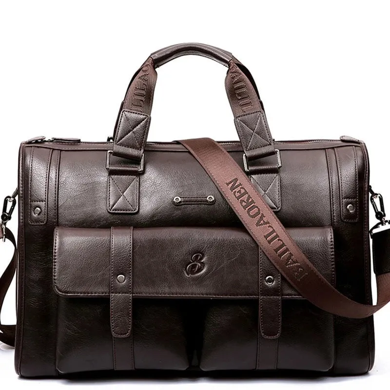 West Louis High Capacity Business Leather Briefcase