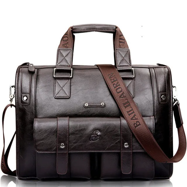 West Louis High Capacity Business Leather Briefcase