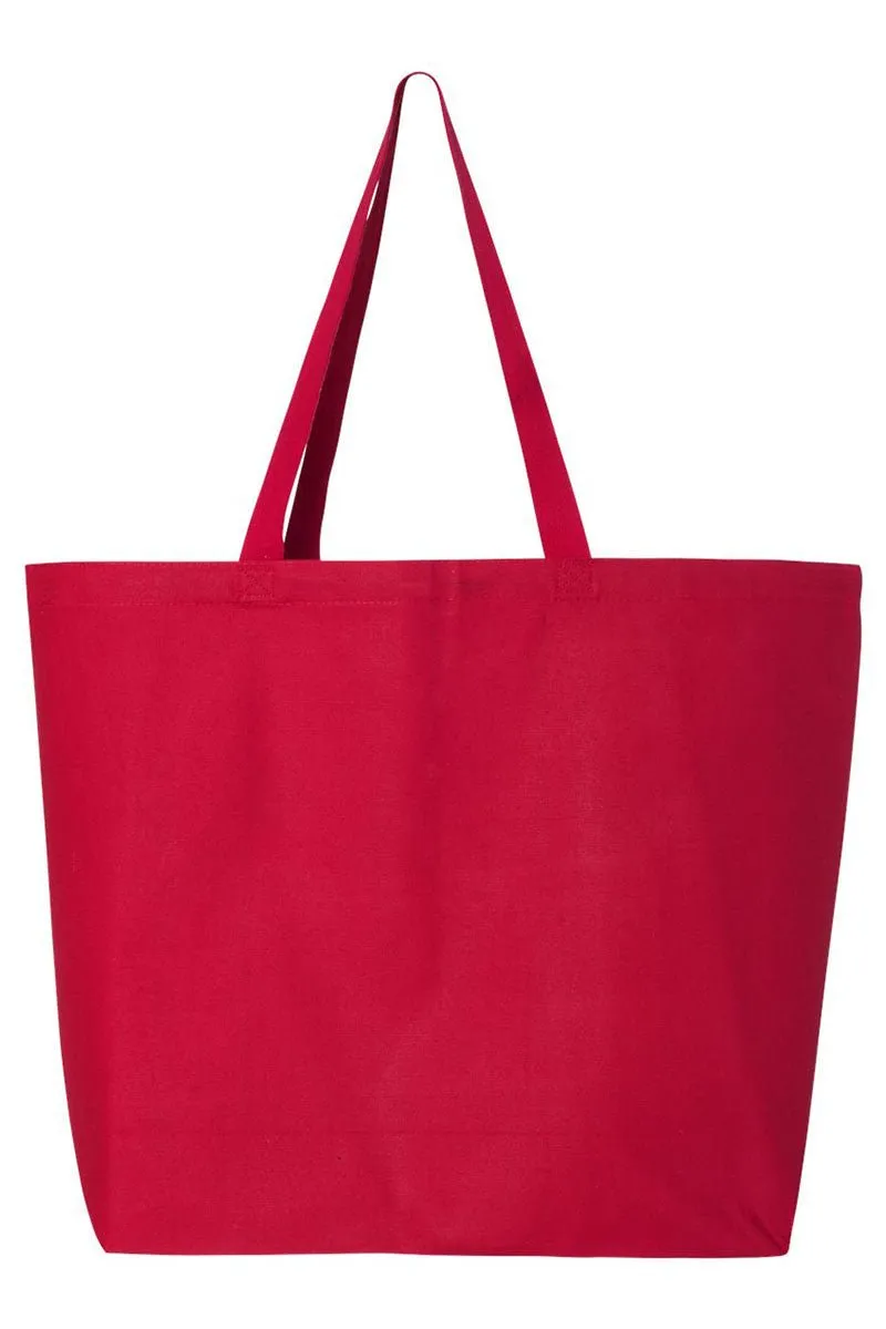 White Retro Style Pray Canvas Jumbo Tote