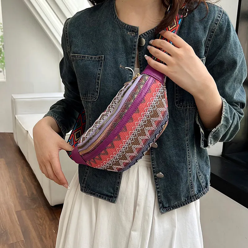 Wholesale Ethnic Style Canvas Chest Bags