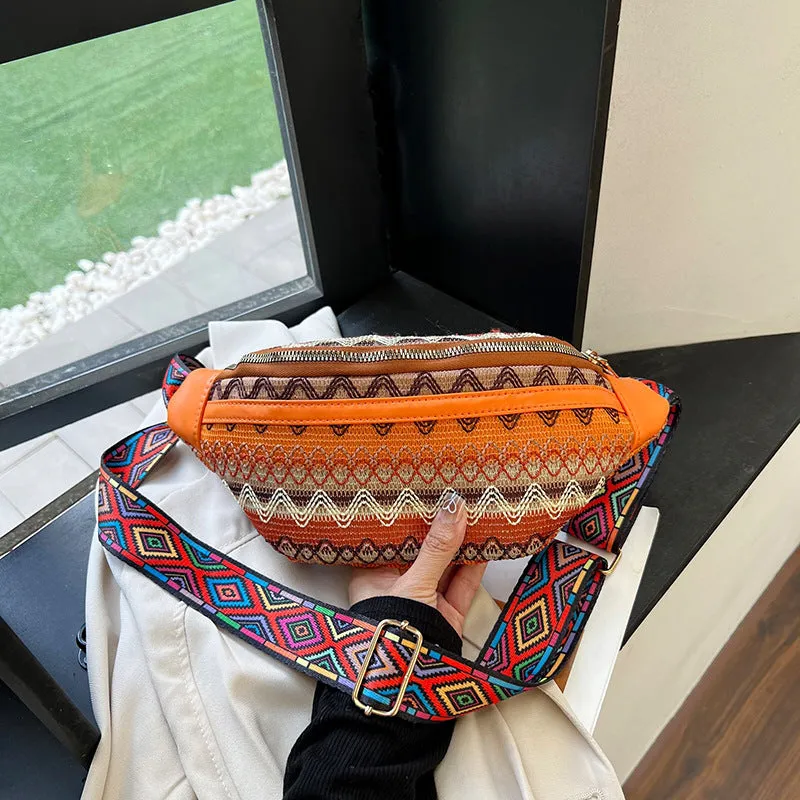 Wholesale Ethnic Style Canvas Chest Bags