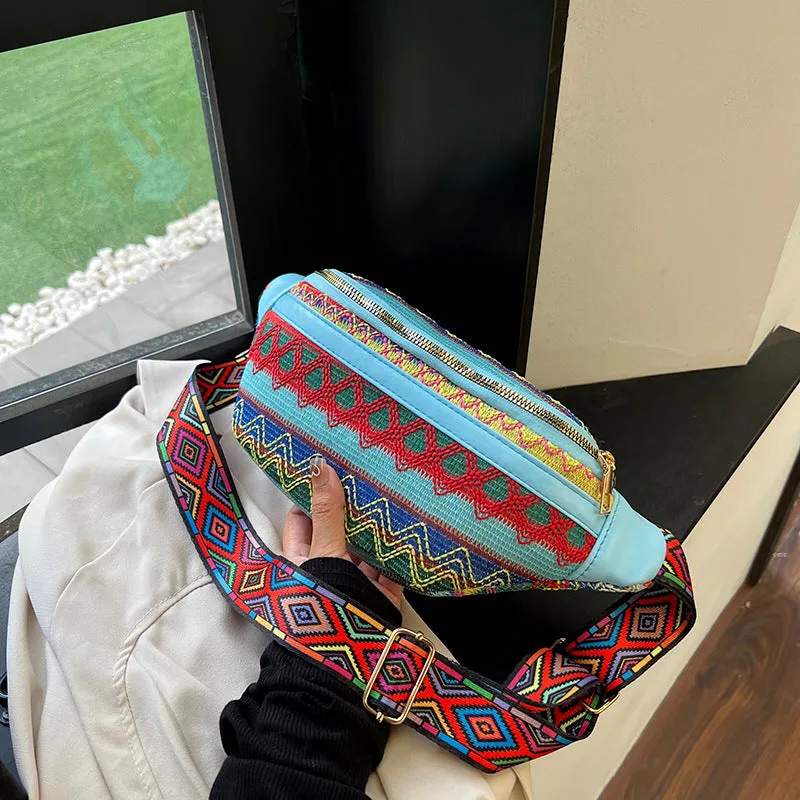 Wholesale Ethnic Style Canvas Chest Bags