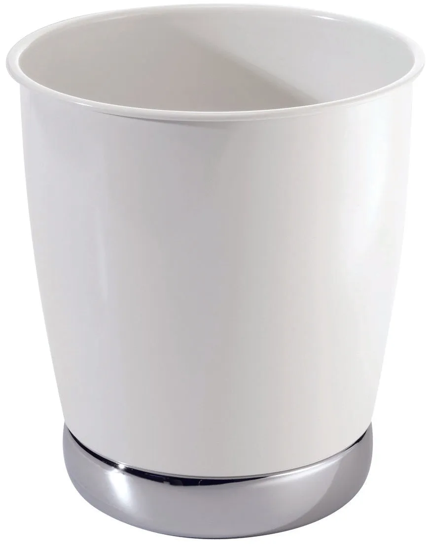 York Waste Can – White & Chrome