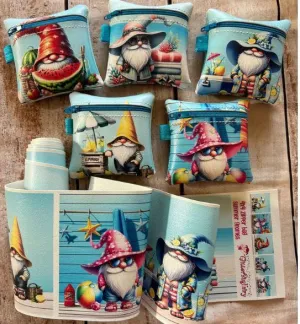 Zipper Bag Panels Beach Gnomes -  New Style  10panels